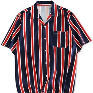 Stripes Print Button Up Casual Shirt